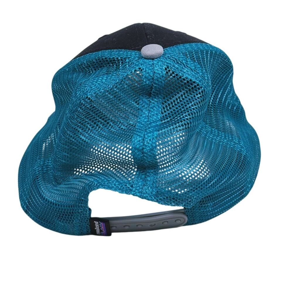 Patagonia Horizons Trucker Hat Mesh Snapback Black Teal Outdoor Hiking Trail - Picture 4 of 7